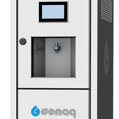 Genaq Stratus: Air to Water Generator 50L/day - Alkaline + Ionized - Fluoride Free - 100% Healthy - Ecological & Sustainable - Carbon + Osmosis Filter - UV - Cooler + Heater Dispenser - Dehumidifier (Silver))