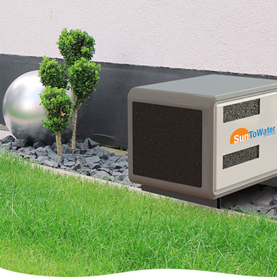 Sun-to-Water Generator: Sun to Air to Water Generator 8L/day - Alkaline + Ionized - Fluoride Free - 100% Healthy - Ecological & Sustainable - Carbon + Osmosis Filter - UV - Cooler + Heater Dispenser - Dehumidifier (Grey))
